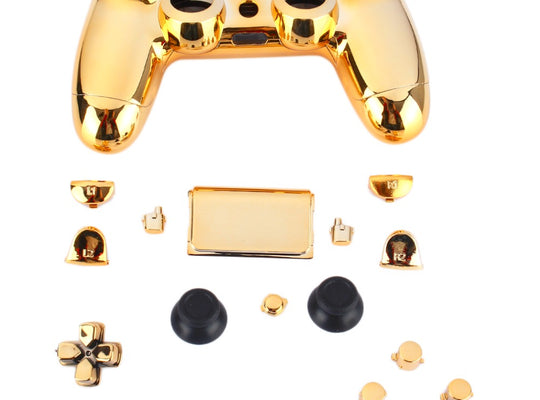 Gold Chrome Replacement Hydro Dipped Shell Mod Kit for PS4 Controller