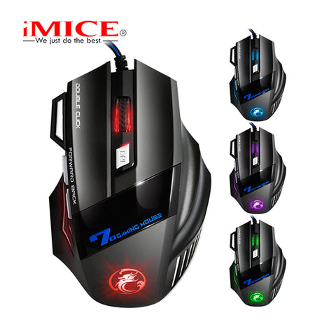 iMICE X7 Wired Gaming Mouse 7 Buttons Optical 5000DPI Professional Mouse Gamer Computer Mice For PC Laptop