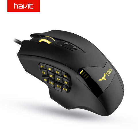 HAVIT Gaming Mouse Wired Optical Mouse 19 Programmable Buttons