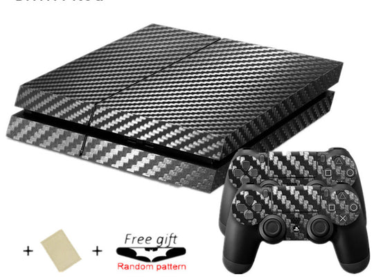 Classical Black Carbon Fiber Decal Skin Ps4 console Cover